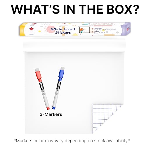 GOSHU 180x120 CM Whiteboard Sticker for Kids, Home, School & Office | Removable Self-Adhesive Waterproof Writing & Drawing Board Film – 6 x 4 Ft, Ideal for Smooth Surfaces