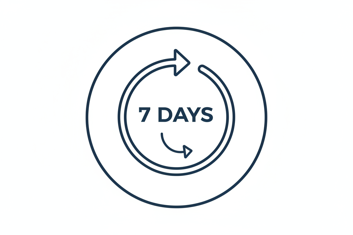 7 days replacement icon