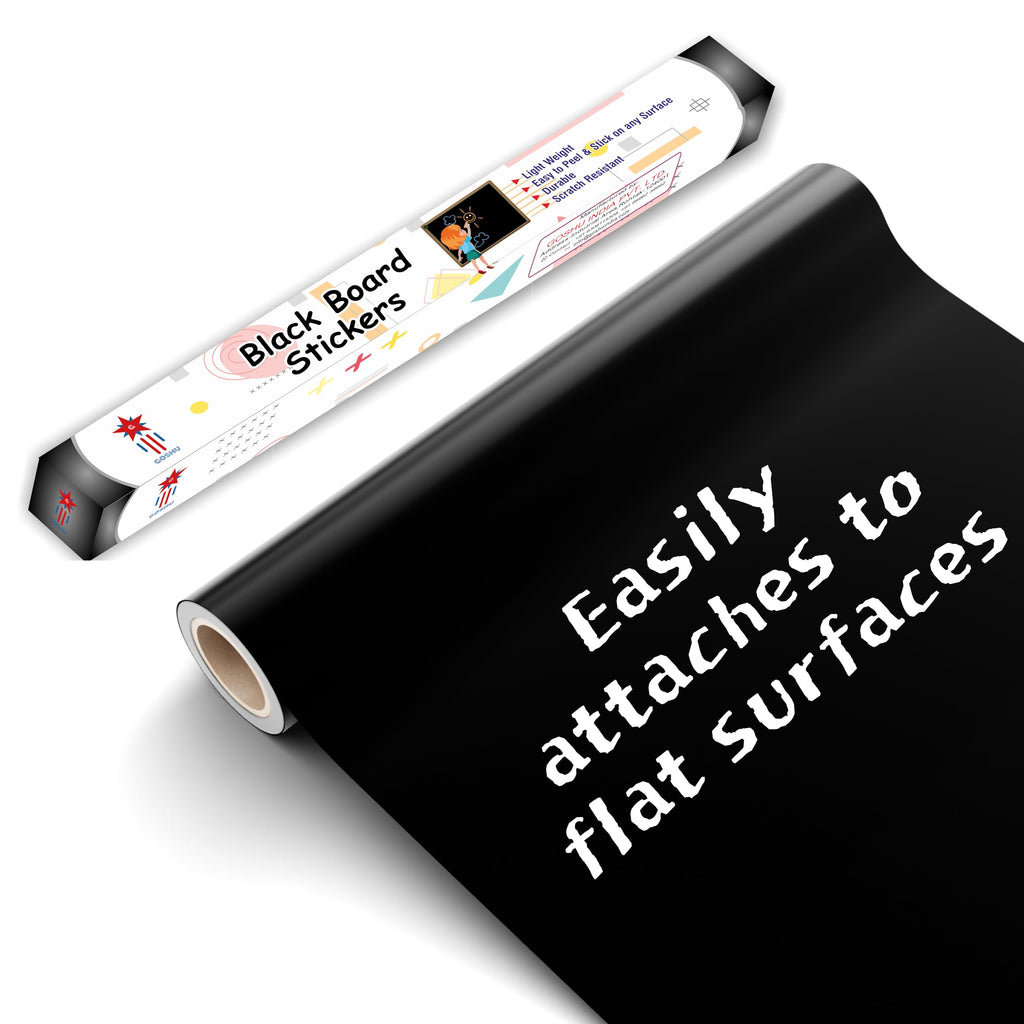GOSHU 180x120 CM Black Board Sticker for Kids, Home, School & Office | Removable Self-Adhesive Waterproof Writing & Drawing Board Film – 6 x 4 Ft, Ideal for Smooth Surfaces (Black, 6x4 feet)
