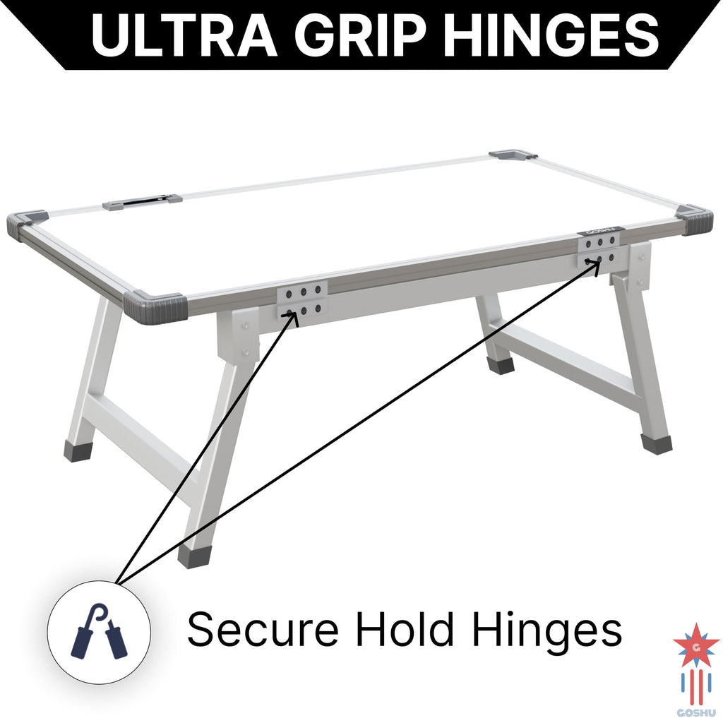 GOSHU 1.5 x 2 Feet Whiteboard Study Table | Portable Laptop Desk With Adjustable Height for Home and Office Use | White Board, Wooden Duster, Two Black Ink Markers (Pack of 4)