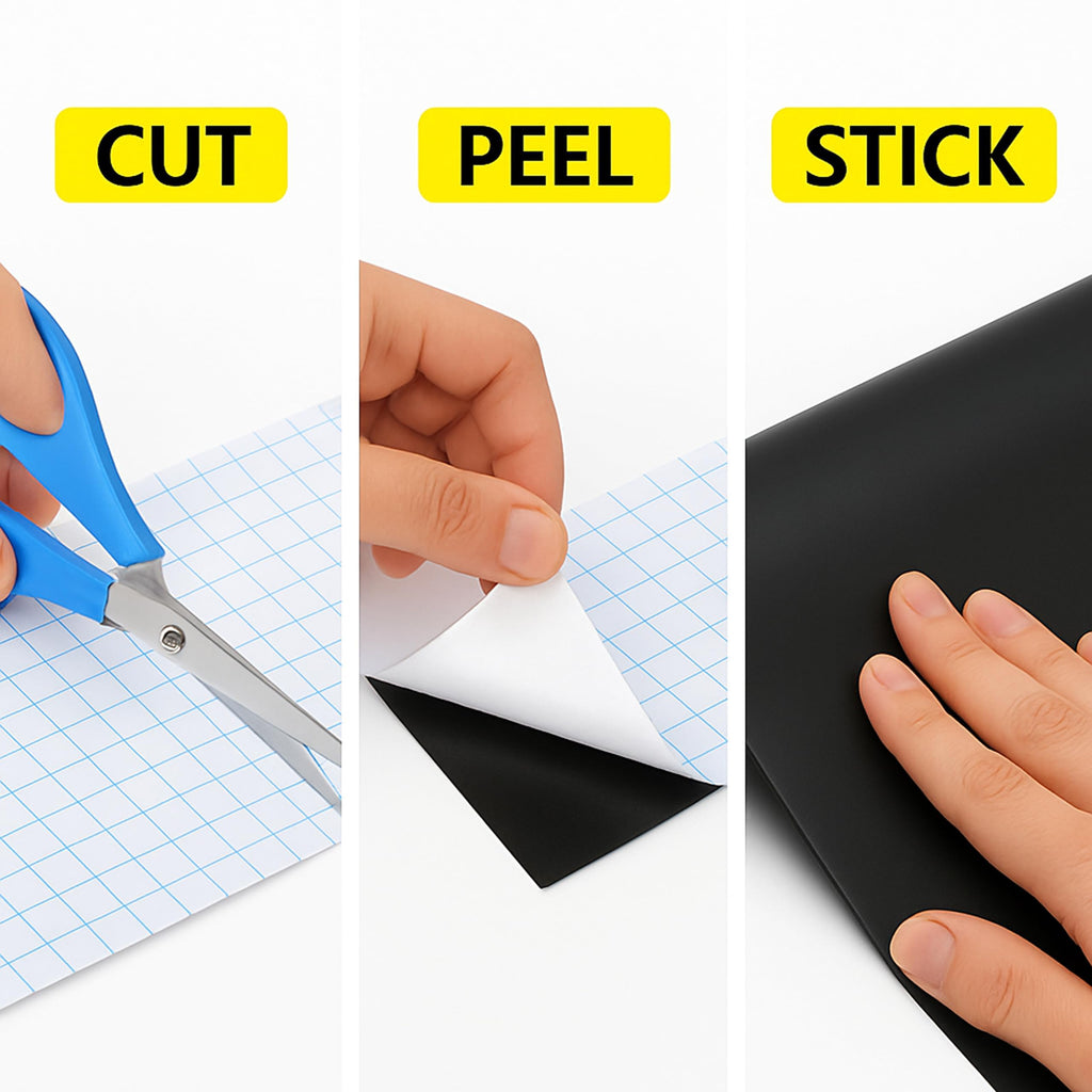 GOSHU 180x120 CM Black Board Sticker for Kids, Home, School & Office | Removable Self-Adhesive Waterproof Writing & Drawing Board Film – 6 x 4 Ft, Ideal for Smooth Surfaces (Black, 6x4 feet)