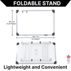 GOSHU 1.5 x 2 Feet Whiteboard Study Table | Portable Laptop Desk With Adjustable Height for Home and Office Use | White Board, Wooden Duster, Two Black Ink Markers (Pack of 4)