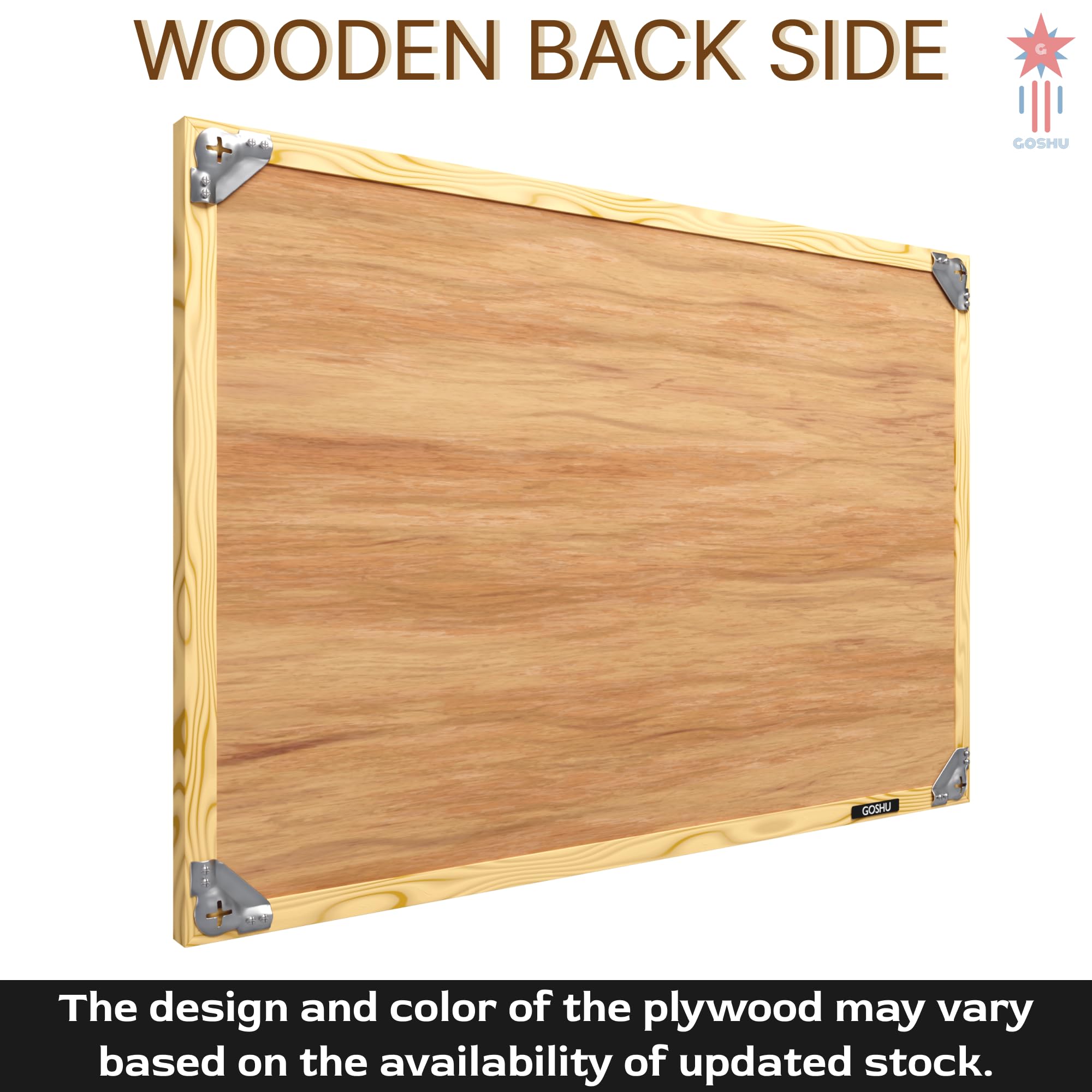 GOSHU 1.5 feet x2 feet Natural Wooden Frame Notice Premium Material Pin-up Board/Soft Board/Bulletin Board/Pin-up Display Board for Office, School and Home (Maroon, 1.5x2 feet)