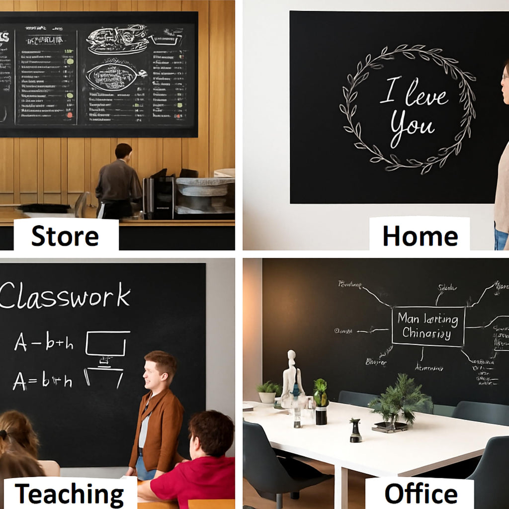 GOSHU 180x120 CM Black Board Sticker for Kids, Home, School & Office | Removable Self-Adhesive Waterproof Writing & Drawing Board Film – 6 x 4 Ft, Ideal for Smooth Surfaces (Black, 6x4 feet)