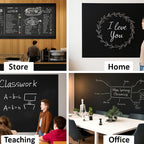 GOSHU 180x120 CM Black Board Sticker for Kids, Home, School & Office | Removable Self-Adhesive Waterproof Writing & Drawing Board Film – 6 x 4 Ft, Ideal for Smooth Surfaces (Black, 6x4 feet)