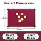 GOSHU Notice Board 2 feet x3 feet Shutter Board with Acrylic Cover Premium Material Pin-up Board/Bulletin Board/Display Board with 50 Push Pins for Office, School & College (2x3 feet, Maroon)