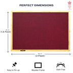 GOSHU 1.5 feet x2 feet Natural Wooden Frame Notice Premium Material Pin-up Board/Soft Board/Bulletin Board/Pin-up Display Board for Office, School and Home (Maroon, 1.5x2 feet)