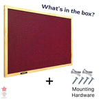 GOSHU 1.5 feet x2 feet Natural Wooden Frame Notice Premium Material Pin-up Board/Soft Board/Bulletin Board/Pin-up Display Board for Office, School and Home (Maroon, 1.5x2 feet)