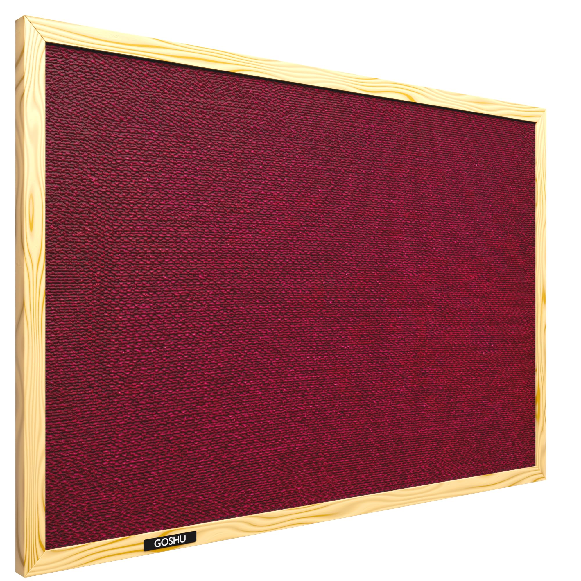 GOSHU 1.5 feet x2 feet Natural Wooden Frame Notice Premium Material Pin-up Board/Soft Board/Bulletin Board/Pin-up Display Board for Office, School and Home (Maroon, 1.5x2 feet)