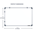 GOSHU Aluminium Non Magnetic 3 Feet X4 Feet Double Sided White Board And Chalk Board Front Side Whiteboard Surface And Back Side Chalkboard Surface (3X4 Feet, Pack Of 1 Item)