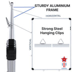 GOSHU Aluminium Non Magnetic 3 Feet X4 Feet Double Sided White Board And Chalk Board Front Side Whiteboard Surface And Back Side Chalkboard Surface Includes Duster and Two Whiteboard Marker (3X4 Feet, Pack Of 4 Items)