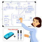 GOSHU Aluminium Non Magnetic 3 Feet X4 Feet Double Sided White Board And Chalk Board Front Side Whiteboard Surface And Back Side Chalkboard Surface Includes Duster and Two Whiteboard Marker (3X4 Feet, Pack Of 4 Items)