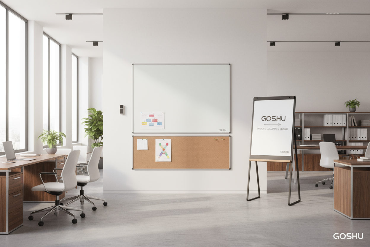 GOSHU BRAND OF office products like white boards, bulletin boards, easel stands